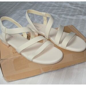 Vivaia Women's Cream Strappy Low Heel Sandals Comfortable Sandals Size 9.5 EU 41